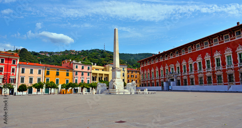 arance square and obelisk Massa Tuscany Italy