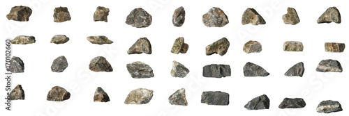 Group Set Stones isolated on white background