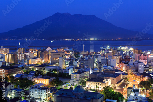 桜島の夜景 -城山展望台からの眺望-