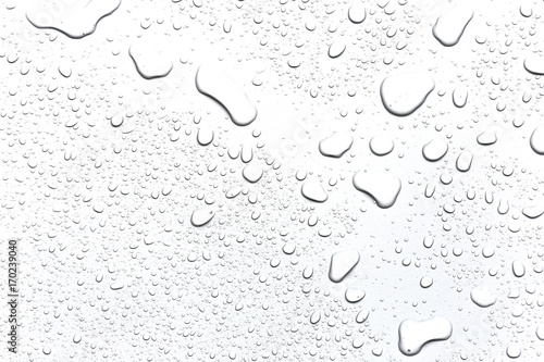 Abstract water droplets isolated background with white background.