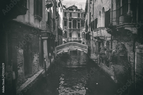 A glimpse of a Canal in Venice antique photo