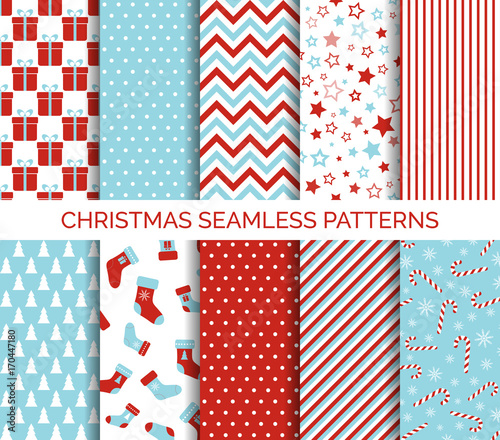 Set of Christmas seamless vector patterns