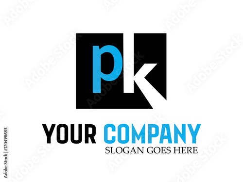 Logo pk letter design vector
