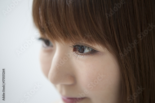 Close up the eyes of a woman