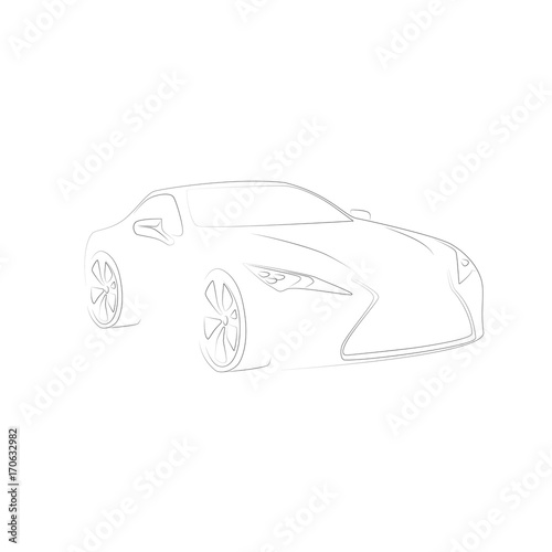 Black and white sports car silhouette