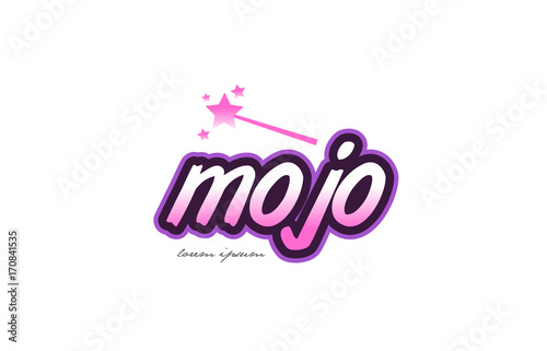 mojo word text logo icon design concept idea