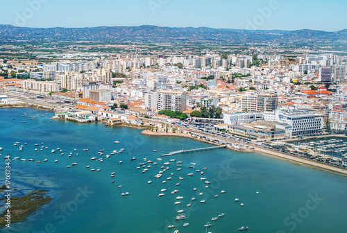 Aerial view of Faro, Algarve, Portugal.