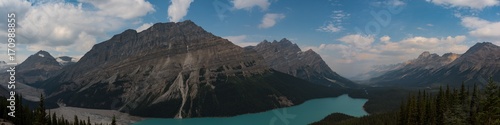 Panoramic view of Peyto Lake and Caldron Peak - Banff National Park, Alberta, Canada