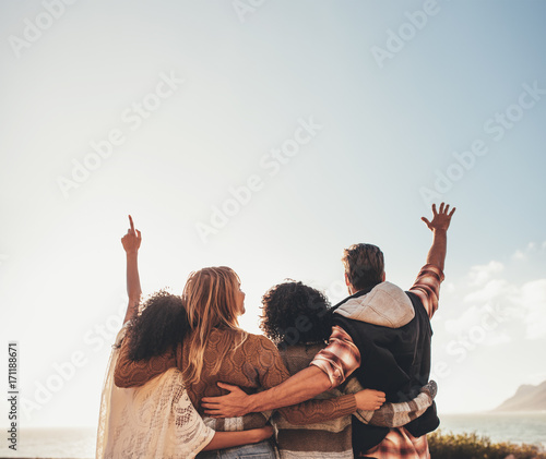 Group of friends enjoying on vacation