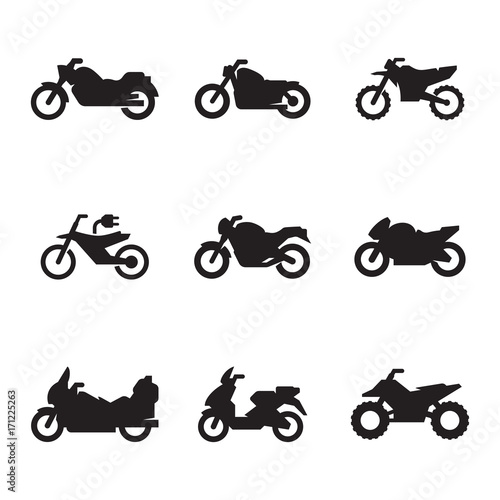 Motorcycles icon set