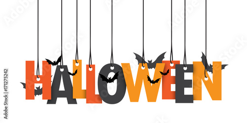 HALLOWEEN Hanging Letters with Bats
