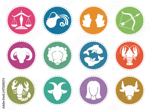 Horoscope zodiac vector signs. Astrology symbols set