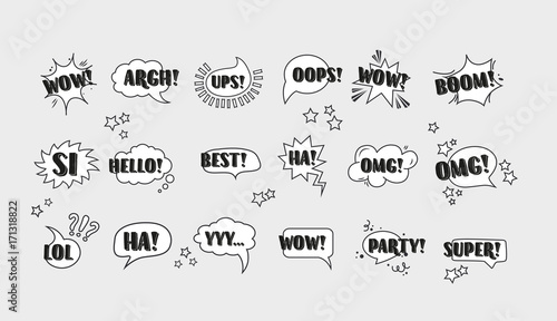 Comic speech bubbles set vol.3