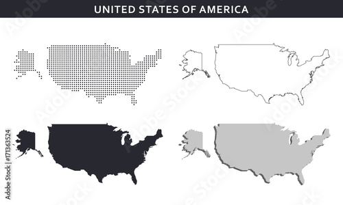 USA map vector collection, abstract patterns