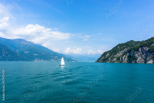 Sailing boat lake Como, Italy