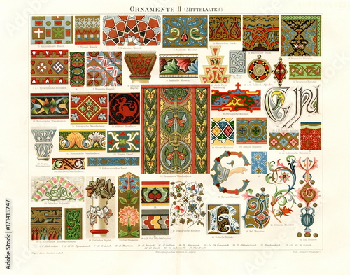 Medieval ornaments II (from Meyers Lexikon, 1896, 13/248/249)