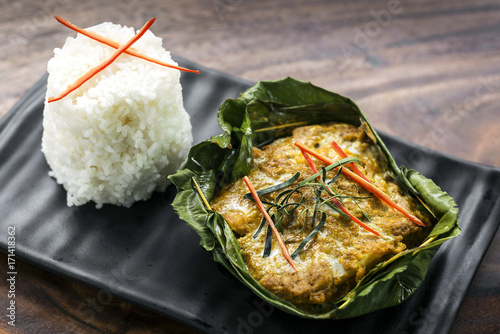 traditional Cambodian khmer fish amok curry