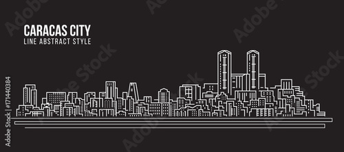 Cityscape Building Line art Vector Illustration design - Caracas city