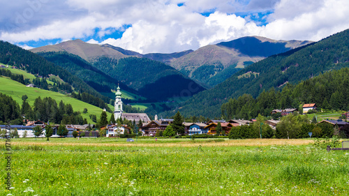 view of Dobbiaco), little town in the Puster Valley, Italy.