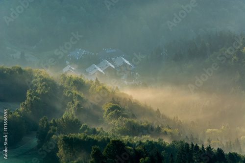 Wschód słońca ,Jaworzyna Krynicka,Beskid Sądecki,małopolska.