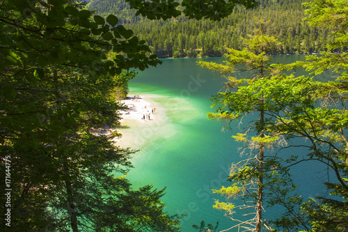 Italy, Alto Adige: Reflection in the Tovel Lake.