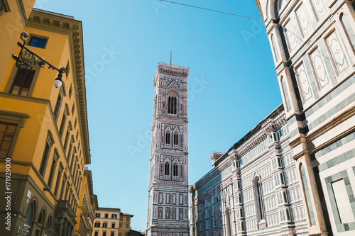 Bell Tower Giotto's Campanile and Duomo(Santa Maria del Fiore) in Florence, Italy