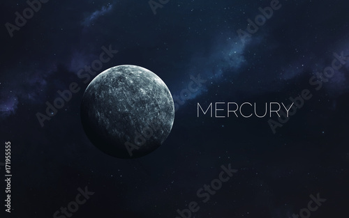 Mercury. Science fiction space wallpaper, incredibly beautiful planets, galaxies, dark and cold beauty of endless universe. Elements of this image furnished by NASA