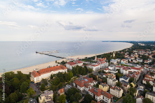 Cityscape of Sopot, view from above
