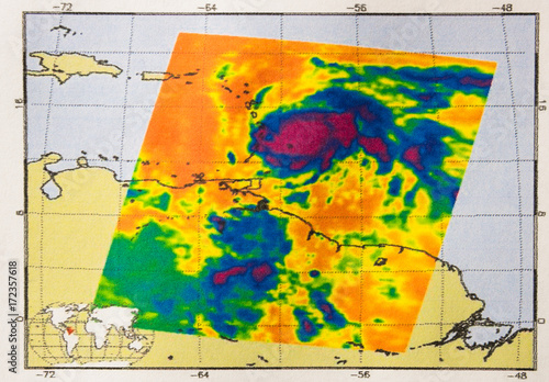 Infrared image of Hurricane Maria provides temperature data to understand how strong storms can be. Elements of this image furnished by NASA.