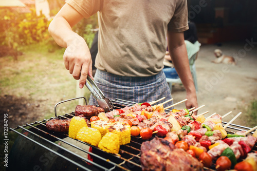 BBQ food party summer grilling meat.