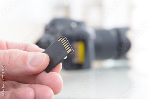 Hand with sd card