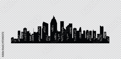 Set of vector cities silhouette