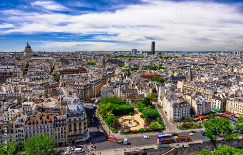 Skyline of Paris with view on The Latin Quarter of Paris, the 5th and the 6th arrondissements of Paris, France