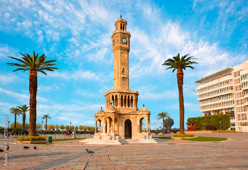 Izmir clock tower in Konak Square, Turkey