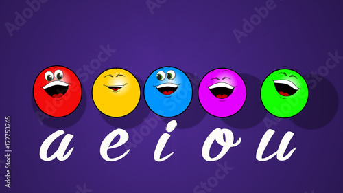 Funny colors and vowels aeiou