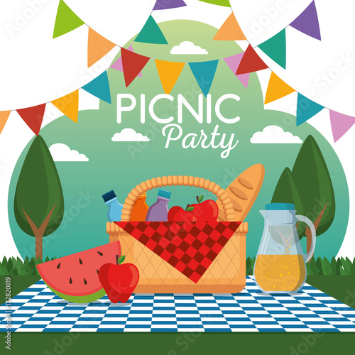 colorful picnic party poster