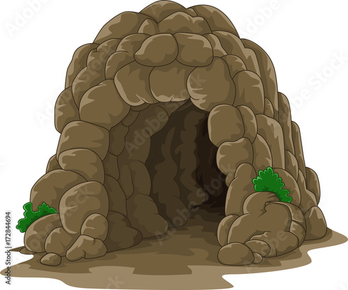 Cartoon cave isolated on white background