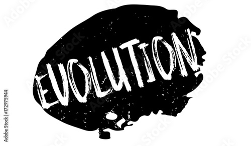 Evolution rubber stamp. Grunge design with dust scratches. Effects can be easily removed for a clean, crisp look. Color is easily changed.