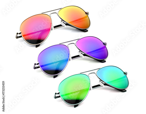 Aviator sunglasses isolated on white background