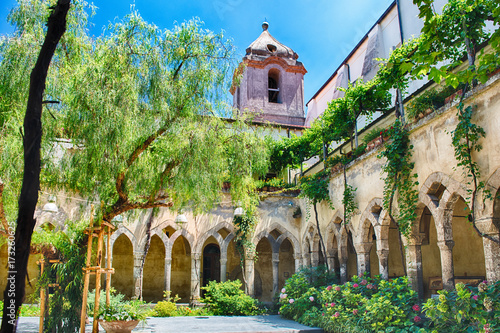 The scenic cloister of San Francesco d'Assisi Church in Sorrento, Italy