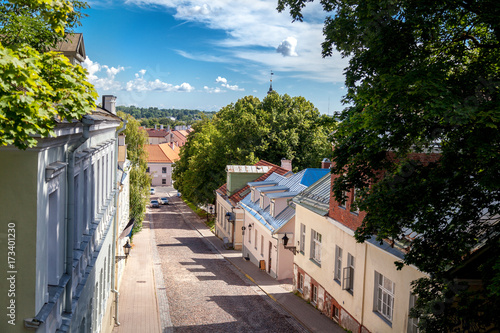 City landscape, street in Tartu, Estonia