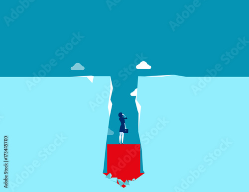 Businesswoman trapped. Concept business vector illustration.