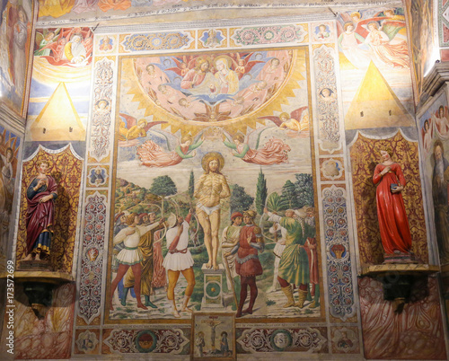 Fresco in San Gimignano - Martyrdom of St Sebastian