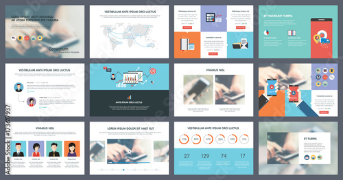Elements of infographics for presentations templates. Annual report, leaflet, book cover design. Brochure layout, flyer template design. Corporate report, advertising template in vector Illustration. 