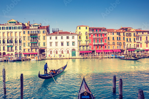 Gondola on Grand canal in Venice, Italy