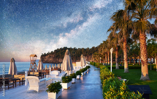 Beautiful embankment for walking and sport in Amara Dolce Vita Luxury Hotel. Alanya Turkey