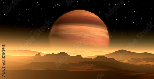 New Exoplanet or Extrasolar gas giant planet similar to Jupiter with moon