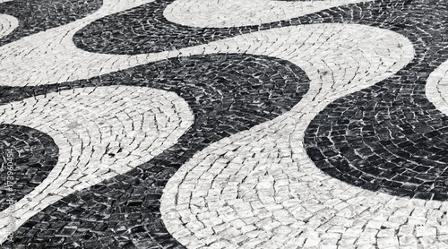 Typical portuguese cobblestone pavement pattern