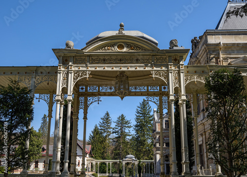 Entrance gate to the palace Hermesvilla (built in 1882 - 1886) in the Lainzer Tiergarten, in Vienna, Austria.