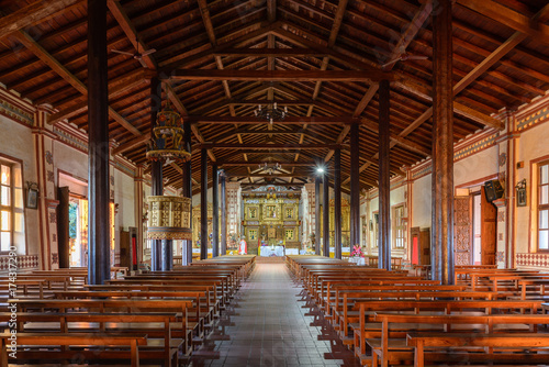 Interior of the Jesuit Mission church in San Jose de Chiquitos, Bolivia